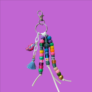 Colorful Beaded Keychain/Bag Charm with Tassel